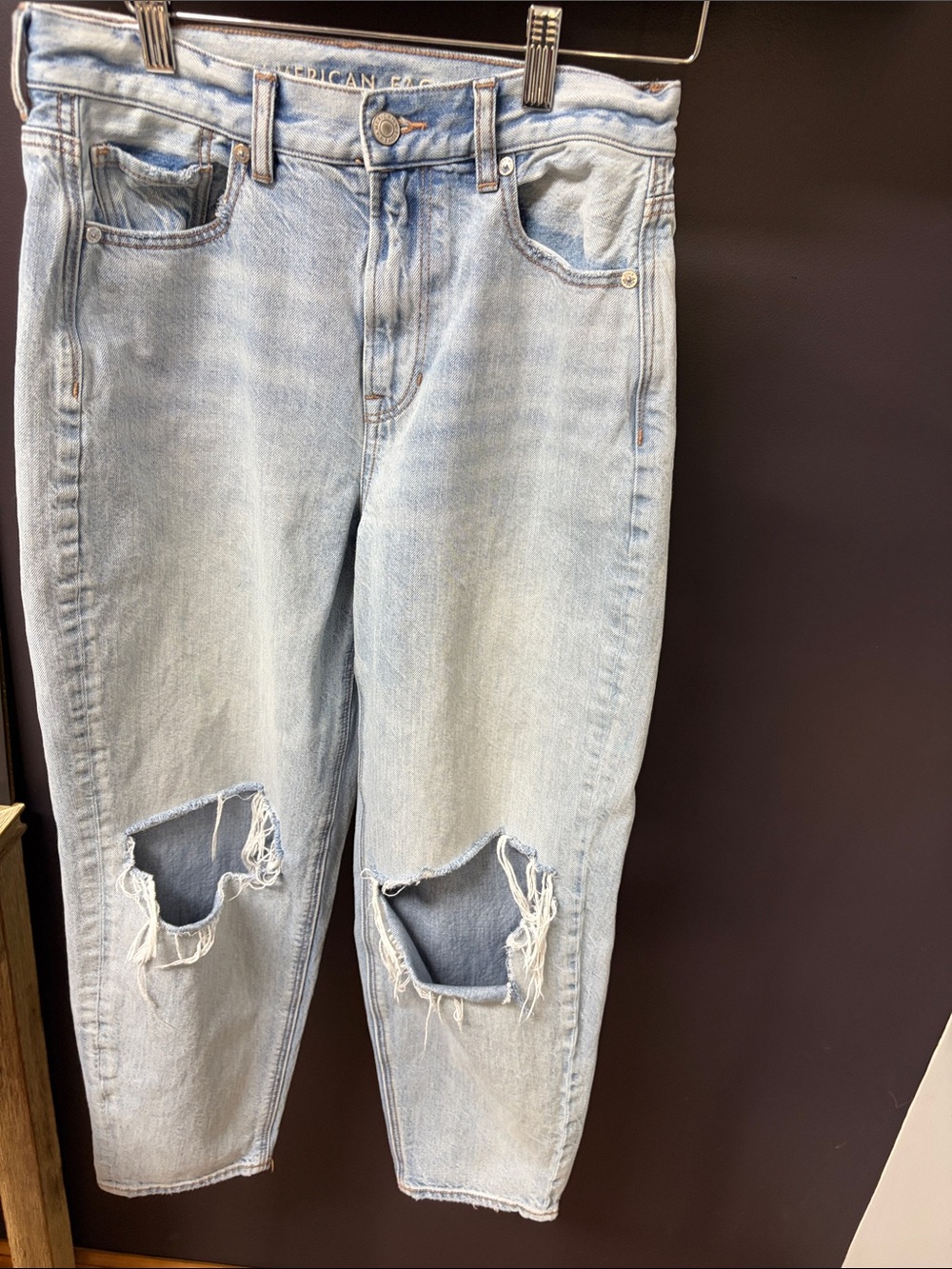 American Eagle Outfitters Light Wash Distressed Boyfriend Jeans